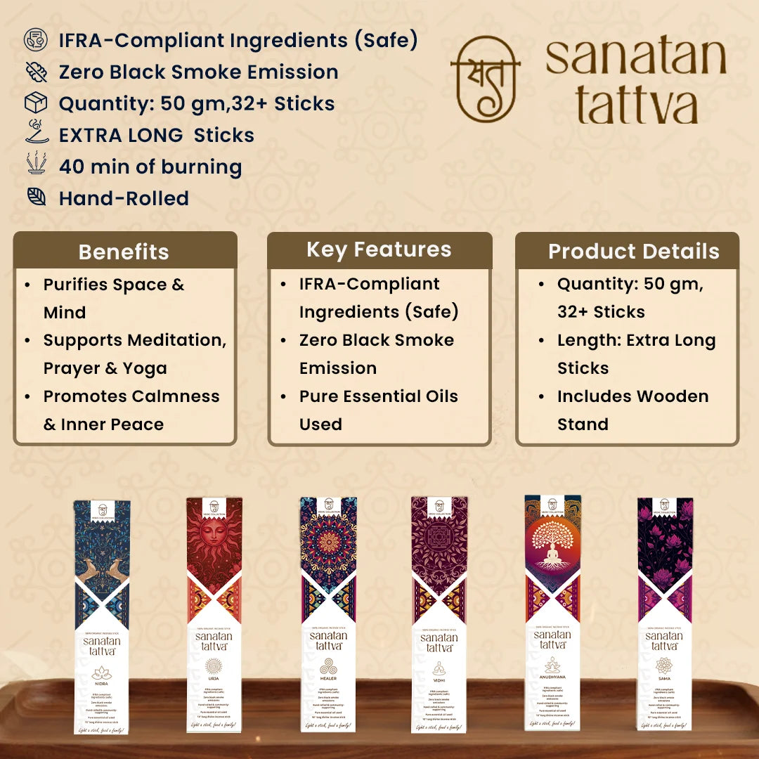 Sanatan Tattva SAMA Agarbatti (100% Organic) | Emotional Harmony | Made in India