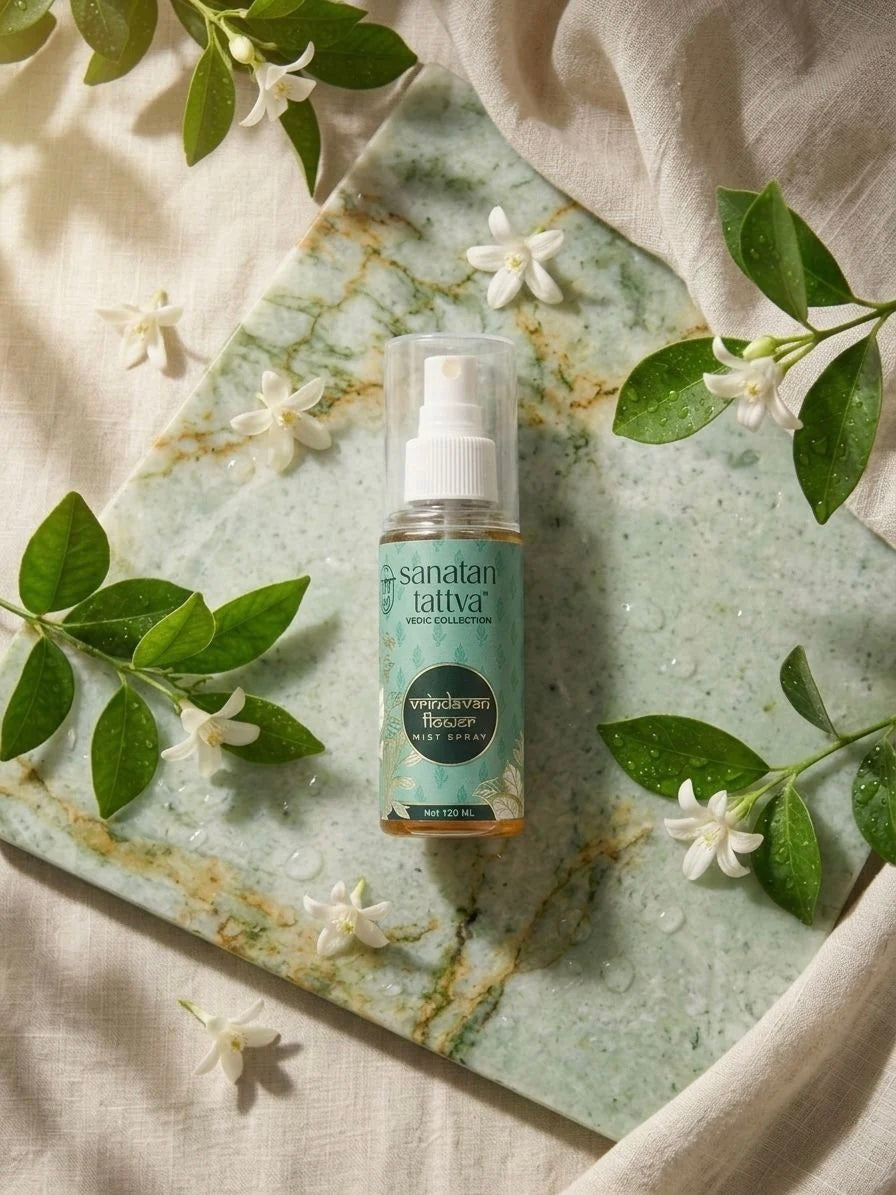 Vrindavan Flower Premium Mist Spray – Divine Vedic Fragrance for Spiritual Calm (120 ml)