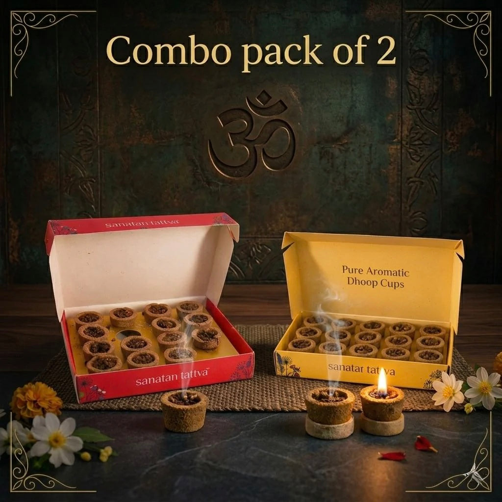 Pack of 2 Sanatan Tattva Flower Based | Sambrani Cup | Made in India | Zero Charcoal