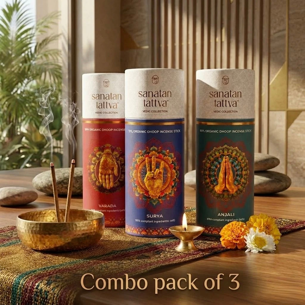 Bambooless Organic Dhoop Stick (VAS)Combo of 3 | Zero Black Smoke | Made in India