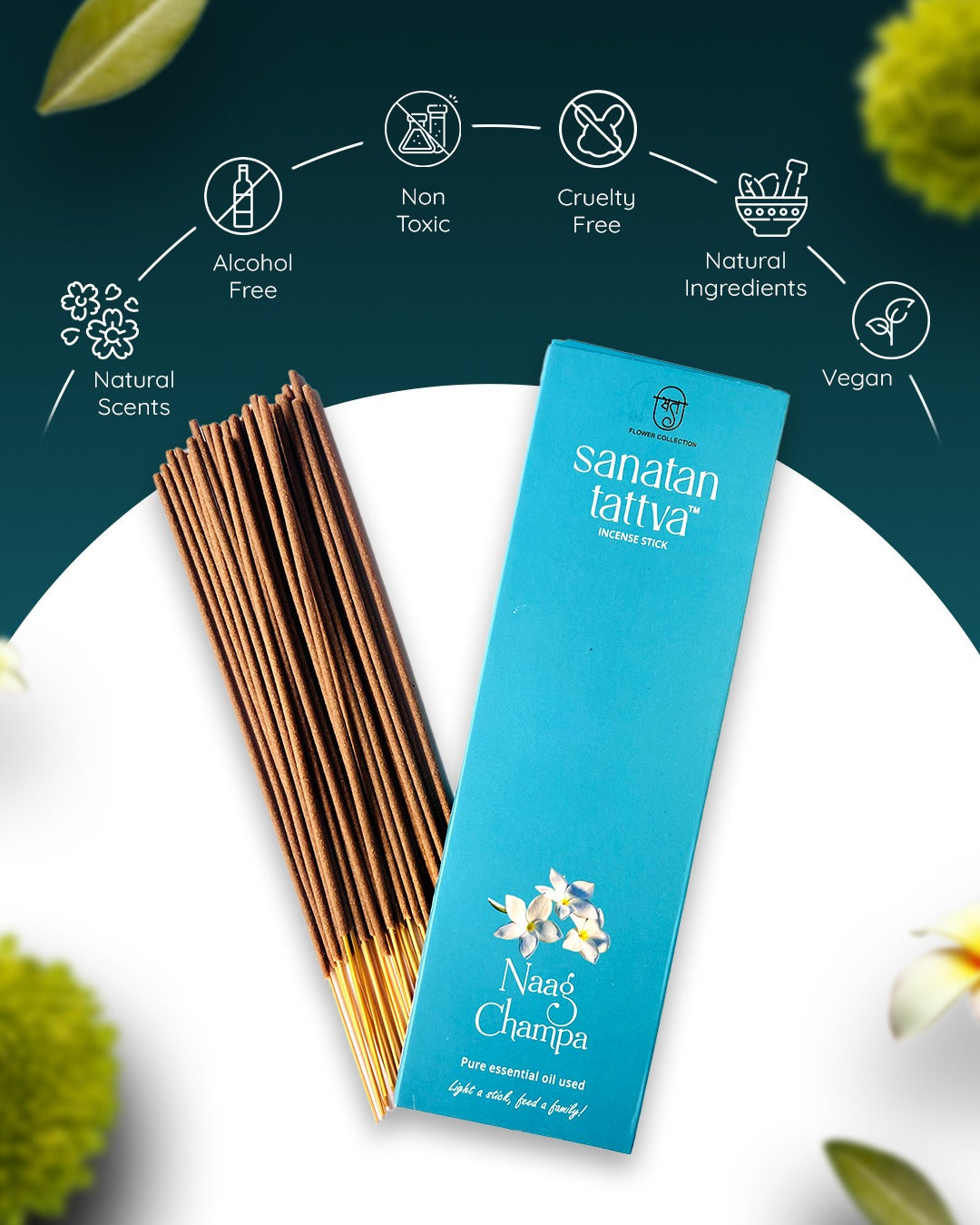 Sanatan Tattva Naag Champa I Sweet Floral Aroma I Made in India