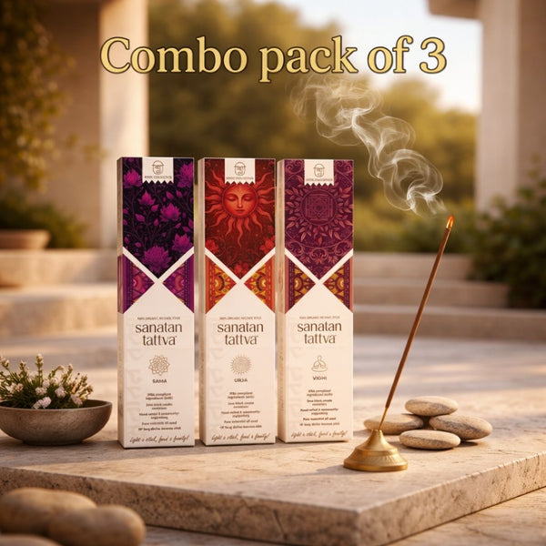 Hand Rolled Organic Incense (SUV)Combo of 3 | 100% Organic | Zero Black Smoke | Made in India